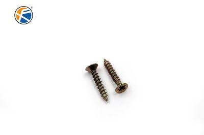 Yellow White Zinc Plated Full Thread Furniture Fittings/Use Hardened Chipboard Screw