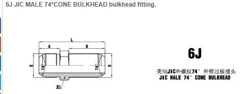 Jic Male 74° Cone Bulkhead Bulkhead Fitting