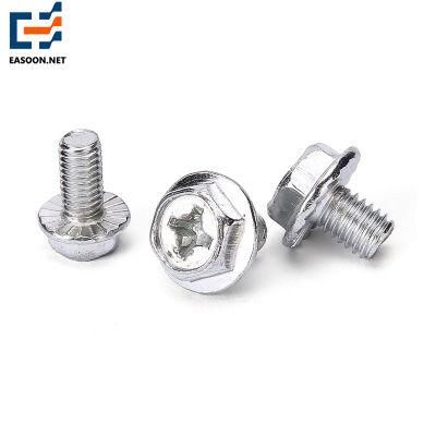 Phillips Flange Fastener Carbon Steel 4.8/8.8/10.9 Galvanized Hexagon Head Flange Screw 8.8 Metric Serrated Hex Flange Screws Bolts