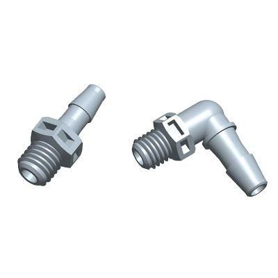 Plastic 10-32unf1/4-28unf M5 M6 Male Thread Hose Barb Adapter Straight Elbow PP Thread Hose Pipe Fittings