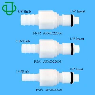 Apmd220 POM/EPDM 1/4&quot; 5/16&quot; 3/8&quot; Hose Barb Valved Insert Plug Shut off Plastic Quick Disconnect Coupling