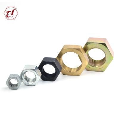 Black Yellow Zinc Plated Carbon Steel Hexagon Hex Nuts DIN934 ISO4032 ASME B 18.2.2 DIN555