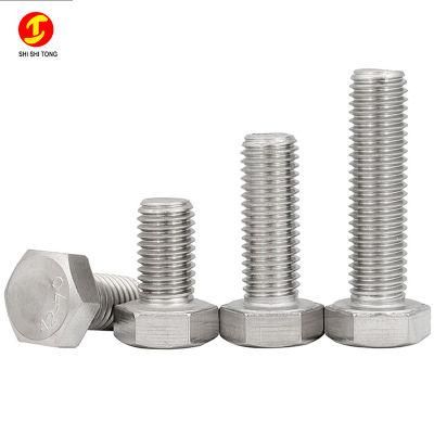 M6 M8 M10 DIN 933 304 Stainless Steel Hexagon Head Fastener Screw Bolt