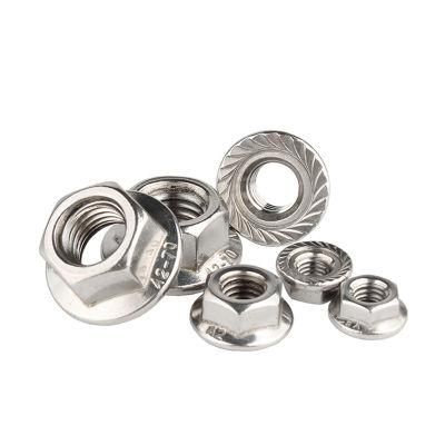 DIN 6923 Standard A2-70 A2-80 Stainless Steel Hex Flange Nuts with Serrated