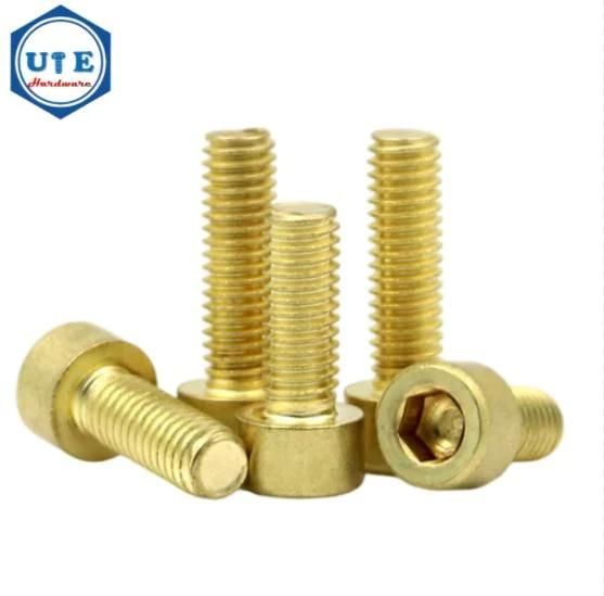 Brass Material Top Quality Hex Socket Head Cylinder Screw with Knurled, Brass H62 Hex Socket Allen Head Bolt DIN912