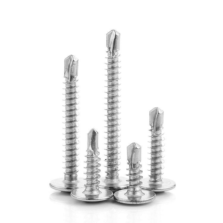 Stainless Steel 410 M4.2 M4.8 Cross Recessed Pan Washer Wafer Head Self Drilling Screw