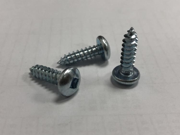 Square Drive Pand Head Tapping Screws DIN7981 Zinc Plated