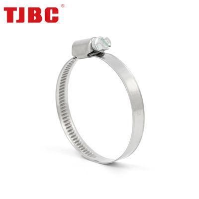 Non-Perforated Worm Gear German Type 304ss Stainless Steel Hose Clamp with Welded Housing Design (130-150mm)