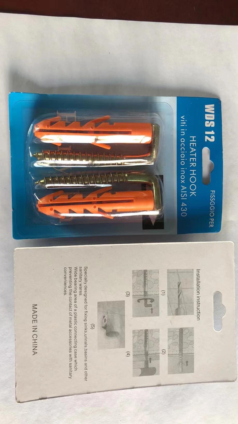 Heater Screw Set Galvanized Screw 4PCS Sanitary Ware Accessory Set Bathroom Toilet and Wash Basin Set Wds12 Card Packing Hook Bolt