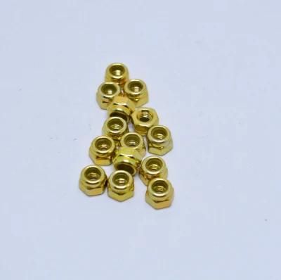 M8 Carbon Steel Yellow Zinc Plated Nylon Lock Nuts
