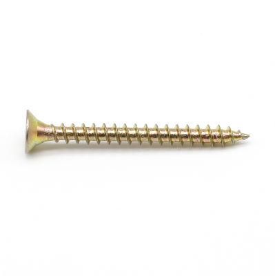Factory Directly Wholesale Yellow Zinc Plated Screws Chipboard Yellow Chipboard Screws