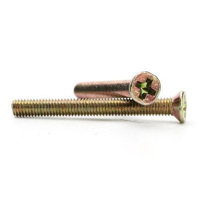 Steel Color Zinc Plated Countersunk Flat Head Cross Recessed Machine Screws