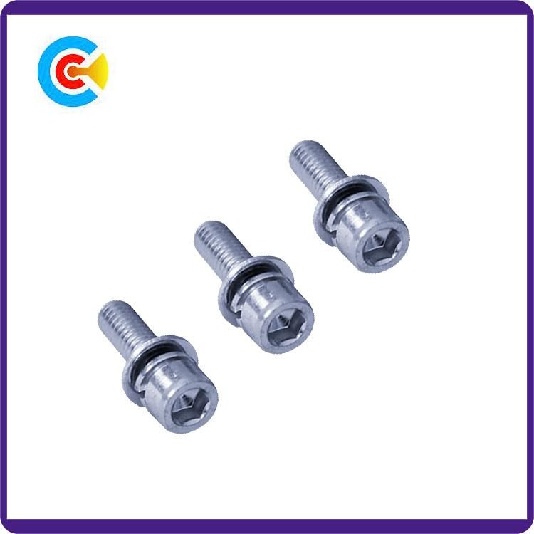 DIN/ANSI/BS/JIS Carbon-Steel/Stainless-Steel Inner Hexagonal with Pad Combination Screw