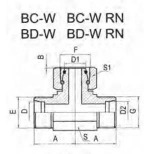 Hydraulic Hose Fittings Metric 24° Male/Female/Male Tee Hydraulic Adaptors