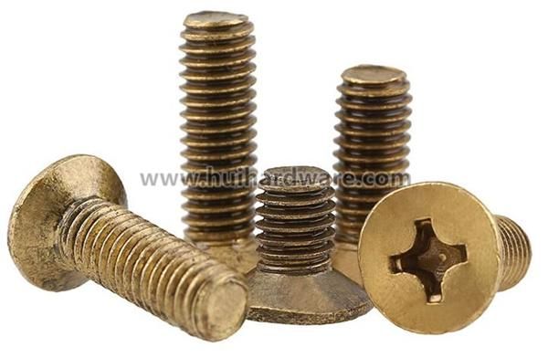DIN965 Cross Recessed Countersunk Head Brass Screws