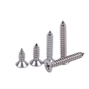 316 Stainless Steel Self Tapping Screws Cross Recessed Countersunk Flat Head Tapping Screws