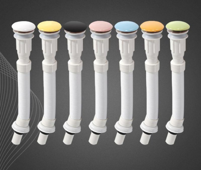 Bathroom PVC Flexible Drain Plastic Pipe for Sink Drain Hose with Ceramic Pop-up Waste Drain