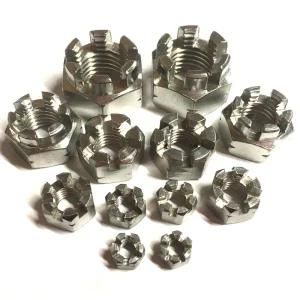 M68 Black or Yellow Zinc and Blue White Zinc Plate Hex Slotted Nuts Castle Nuts DIN935