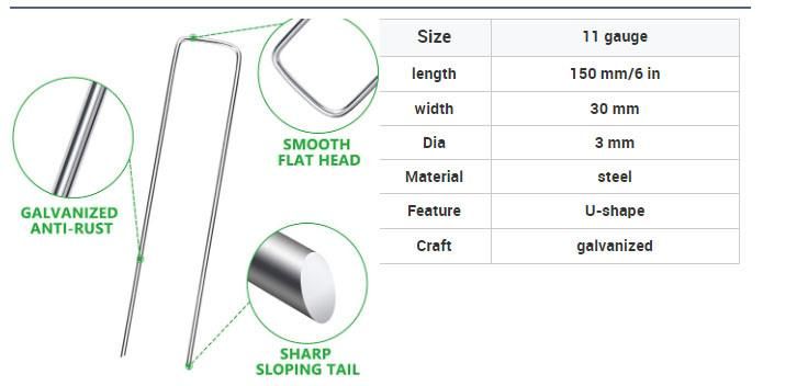 12 Inch Ground Staples Landscape Gardening Pegs Nails U Shaped Garden Staples Pegs Pin Securing Weed Fabric Landscape Fabric