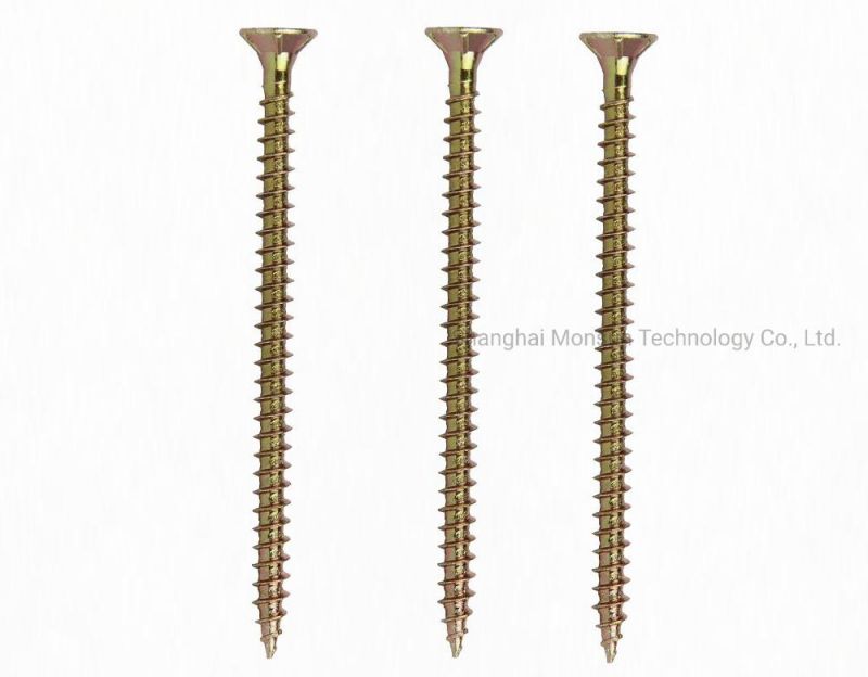 Yellow Zinc Double Countersunk Head Chipboard Screw with Torx Recess