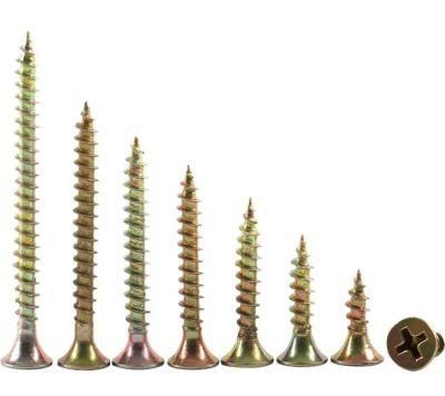 China Manufacturer Yellow Color Pan Head Pozi Drive Chipboard Wood Screws Chipboard Fasteners Screw