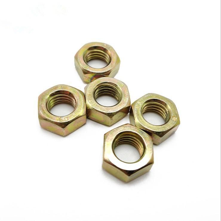 Yellow Zinc Plated Carbon Steel Hex Nuts Grade 4.8 Hexagon Nut
