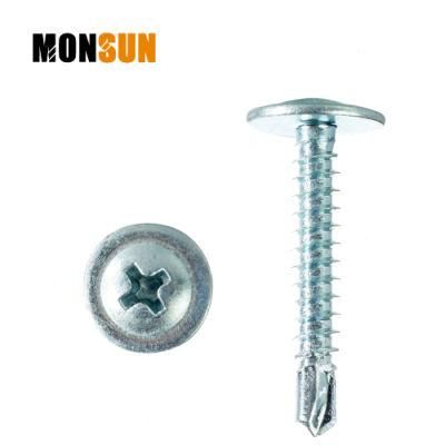 High Quality C1022 Blue Zinc Plated Phillips Recess Truss Flange Head Self Drilling Profile Connection Screw