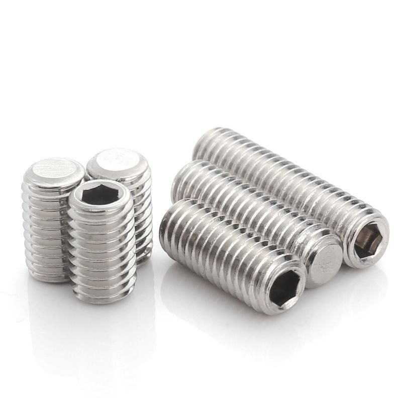A2 A4 Hex Socket Stainless Steel Set Grub Machine Screw Hexagon Hex Socket Allen Flat Point Stainless Steel Grub Set Screws