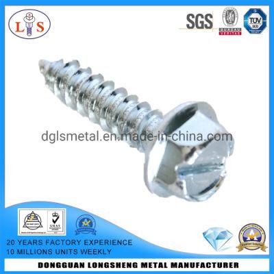 Good Selling Hexagon Head Slotted Blue Zinc Screws