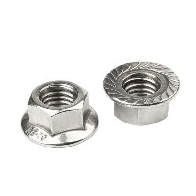 Stainless Steel Metric Serrated Self Locking Hex Flange Nut DIN6923