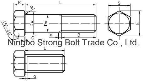 Hex Head Cap Screw ANSI/ASTM/ASME Hex Bolt