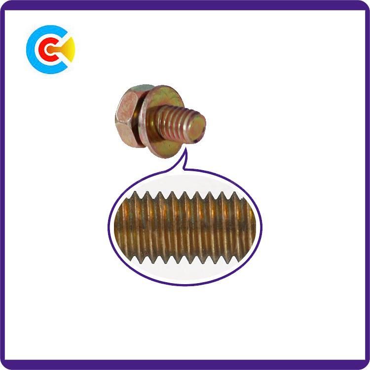 DIN/ANSI/BS/JIS Carbon-Steel/Stainless-Steel Hexagon Washer Mechanical Combination Cross Hexgonal Screw