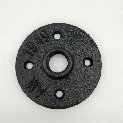3/4inch Customized Black Floor Flange Malleable Iron Pipe Fittings Used for DIY Metal Pipe Desk