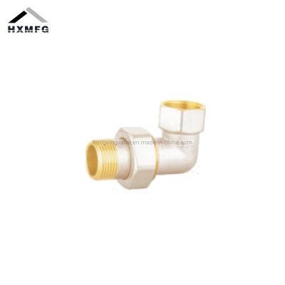 Nickel Plate Brass Tap Connect Thread Fitting Elbow Union