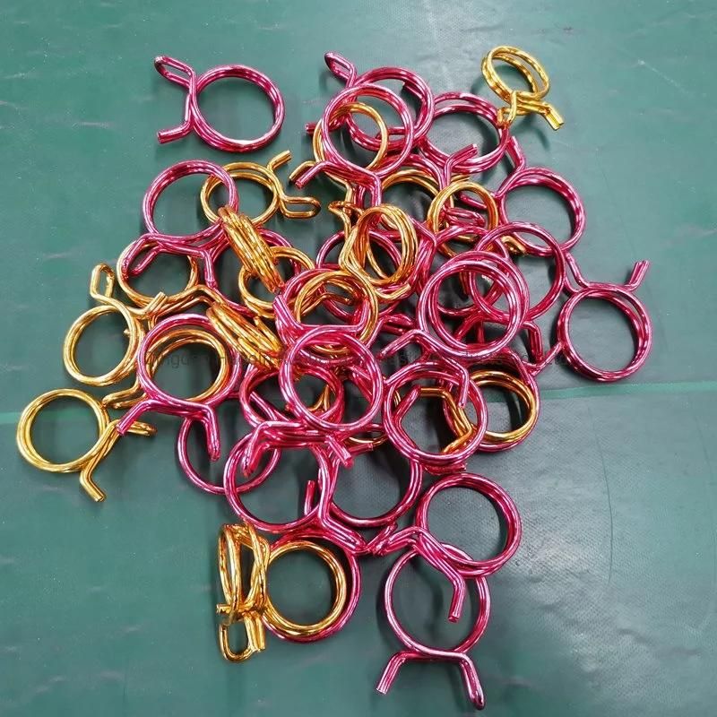 Stock ID 15mm Red Zinc Plated Double Wire Spring Type Tubing Clip Pipe Hose Clamp