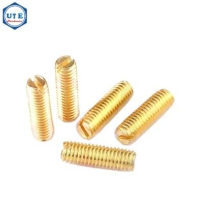 DIN551 Slotted Set Screws with Flat Point with Brass H59 Material