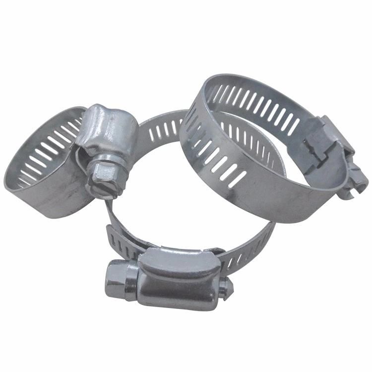 8mm Micro Perforated Adjustable W4 Worm Gear Pipe Clip American Type Gas/Oil/Water Stainless Steel Hose Clamp, 18-32mm