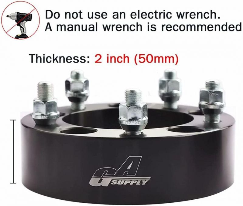 5X5.5 Wheel Spacers with 2" 5 Lug 108mm Hub Bore 1/2-20 Studs