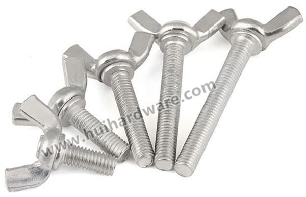 White Zinc Plated Cr3+ Carbon Steel / Stainless Steel Butterfly Wing Screw
