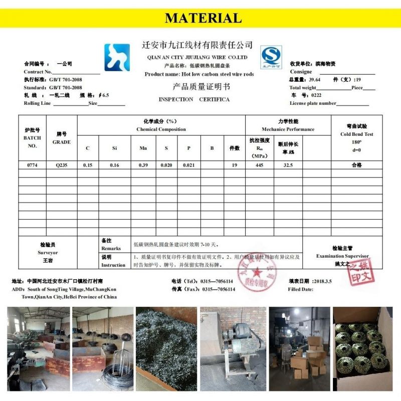 Wire Collated Coil Nail for Making Wooden Pallet and Frame in Size 2.5mm X 65mm