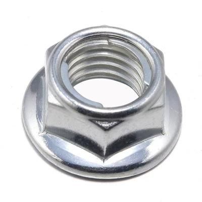 M4-M12 304 Stainless Steel Prevailing Torque Type All Metal Insert Hexagon Lock Nut with Flange Hex Self Locking GB6187