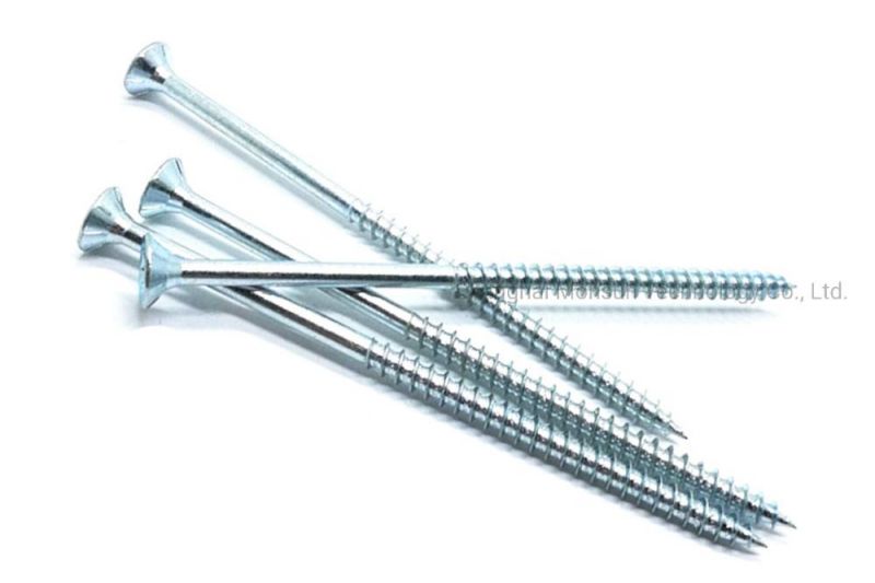 Flat Head Pozidrive White-Blue Zinc Chipboard Screw