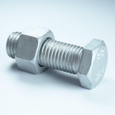 Factory Price HDG DIN-933 Carbon Steel Hexagon Head Bolts Nuts Hot DIP Galvanized Hex Bolt Nut Gr 4.8 Low Price