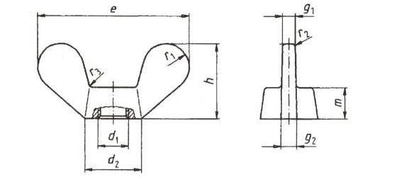 DIN315 Wing Nut with Zinc Plated Cr3+