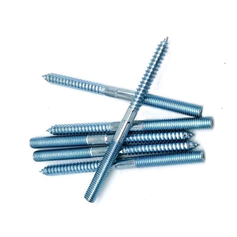 Zinc Plated Carbon Steel Double Threaded Dowel Screw Hanger Bolt