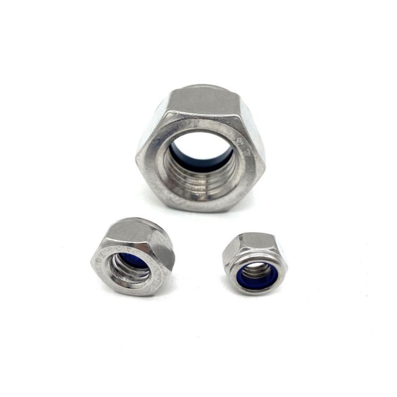 DIN985 A2 A4 Stainless Steel 316 304 A2-70 Hex Nylon Insert Lock Nut M6