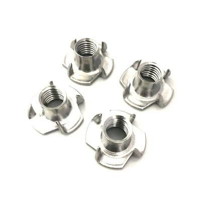 Manufacturers Wholesale DIN1624 4-Pronged Insert T Nut Stainless Steel Four Claw Tee Nut