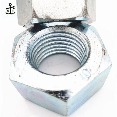 Big Size Zinc Plated Carbon Steel DIN 970 Metric Coarse Thread Hexagon Nuts ISO 4032 Modified Made in China