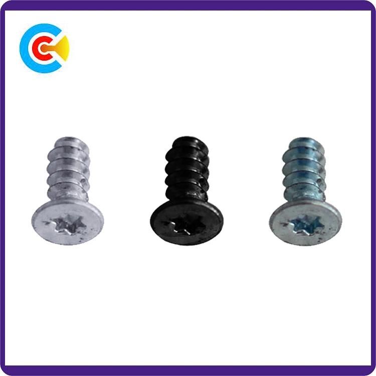 DIN/ANSI/BS/JIS Carbon-Steel/Stainless-Steel Galvanized Plum Blossom Head Tail Tapping Screw