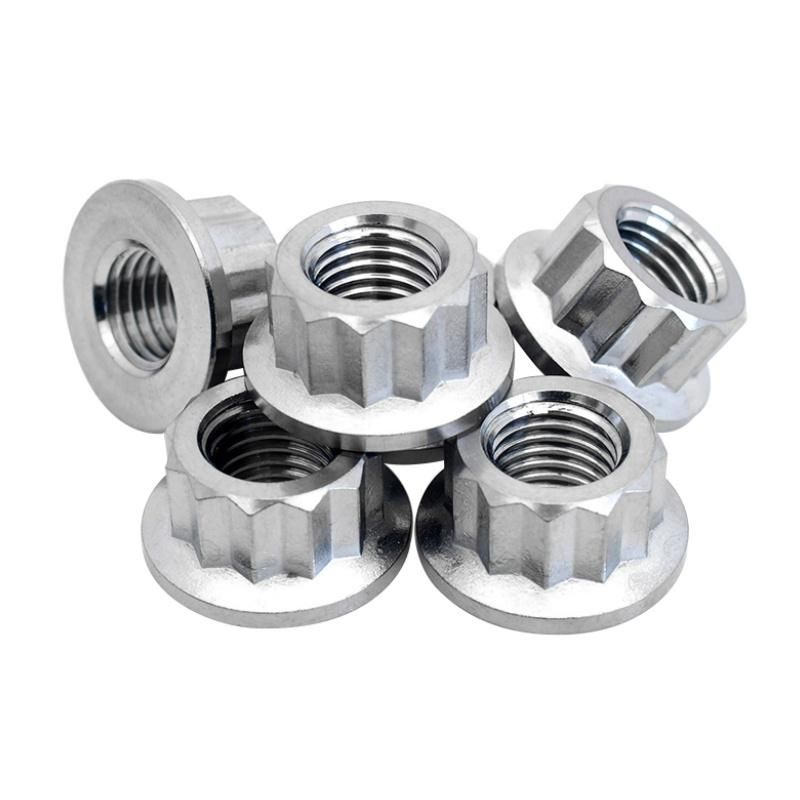12 Point Flange Nut, Carbon Steel Fastener High Strength Flange Nut